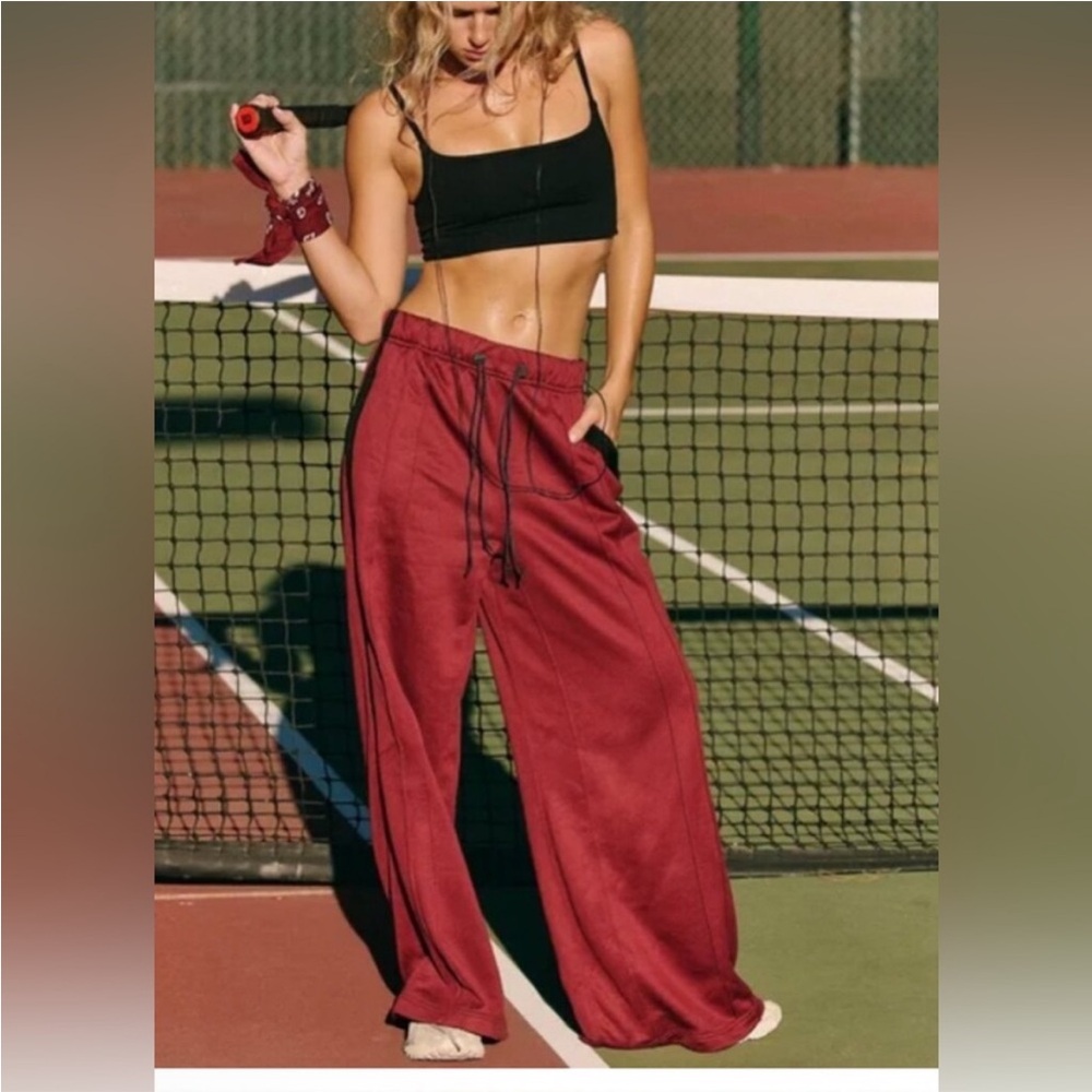 Free people movement fine line pants. Sour cherry